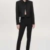 Accessories-Source Unknown Sisilia Bow Cropped Blazer, Black