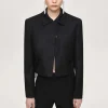 Accessories-Source Unknown Sisilia Bow Cropped Blazer, Black