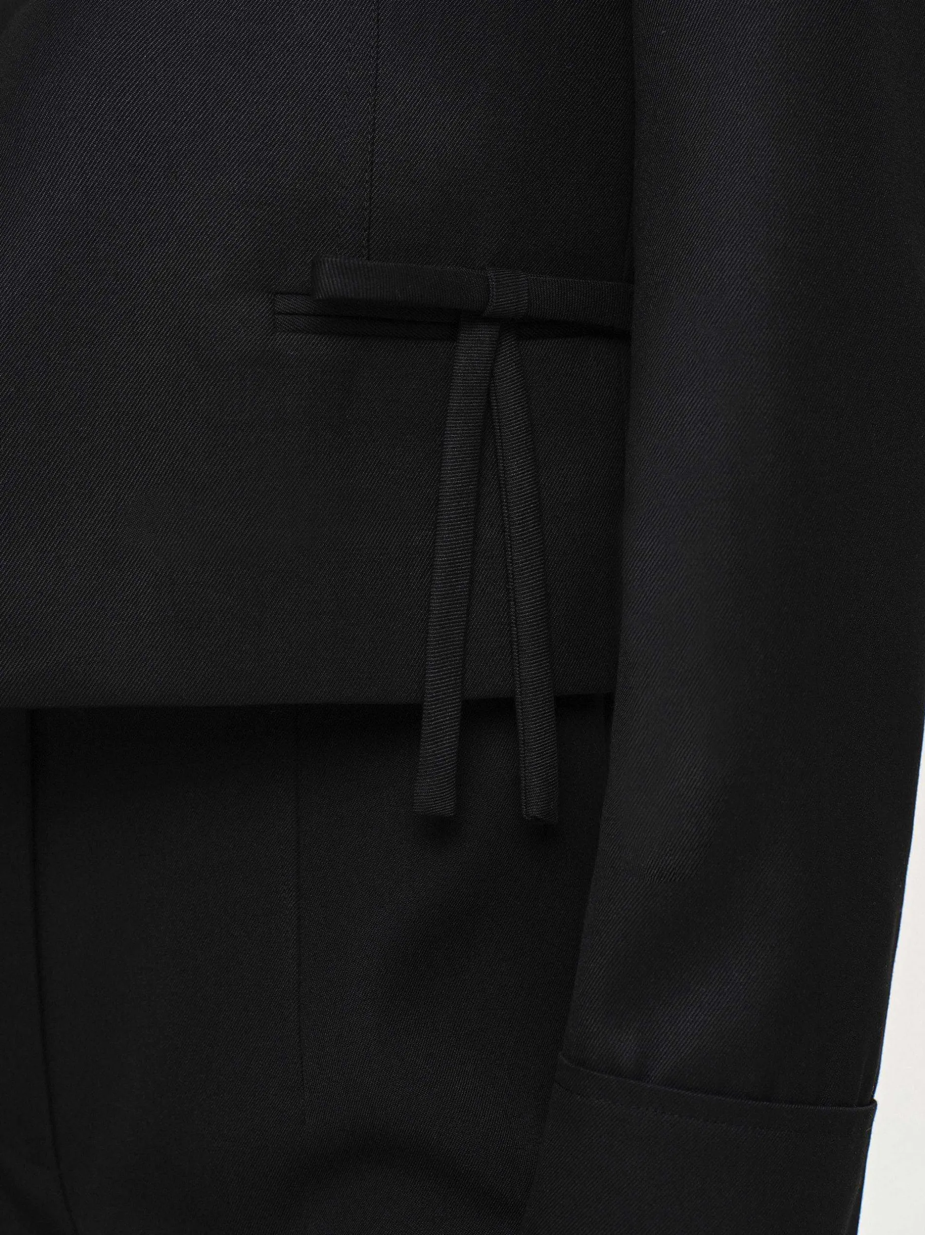 Accessories-Source Unknown Sisilia Bow Cropped Blazer, Black