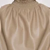 Accessories-Source Unknown Sleeveless Leather Top, Beige