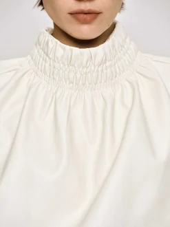 Accessories-Source Unknown Sleeveless Leather Top, Ivory