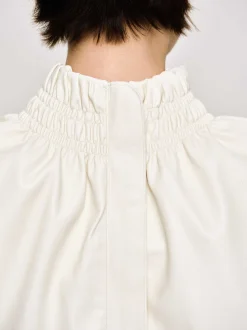 Accessories-Source Unknown Sleeveless Leather Top, Ivory