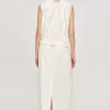 Accessories-Source Unknown Sleeveless Leather Top, Ivory