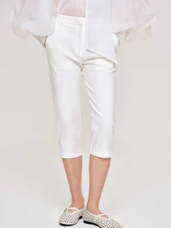 Bottoms-Source Unknown Slim Capri Pants, White