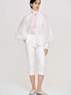 Bottoms-Source Unknown Slim Capri Pants, White