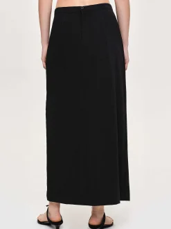 Bottoms-Source Unknown Slit Maxi Skirt, Black