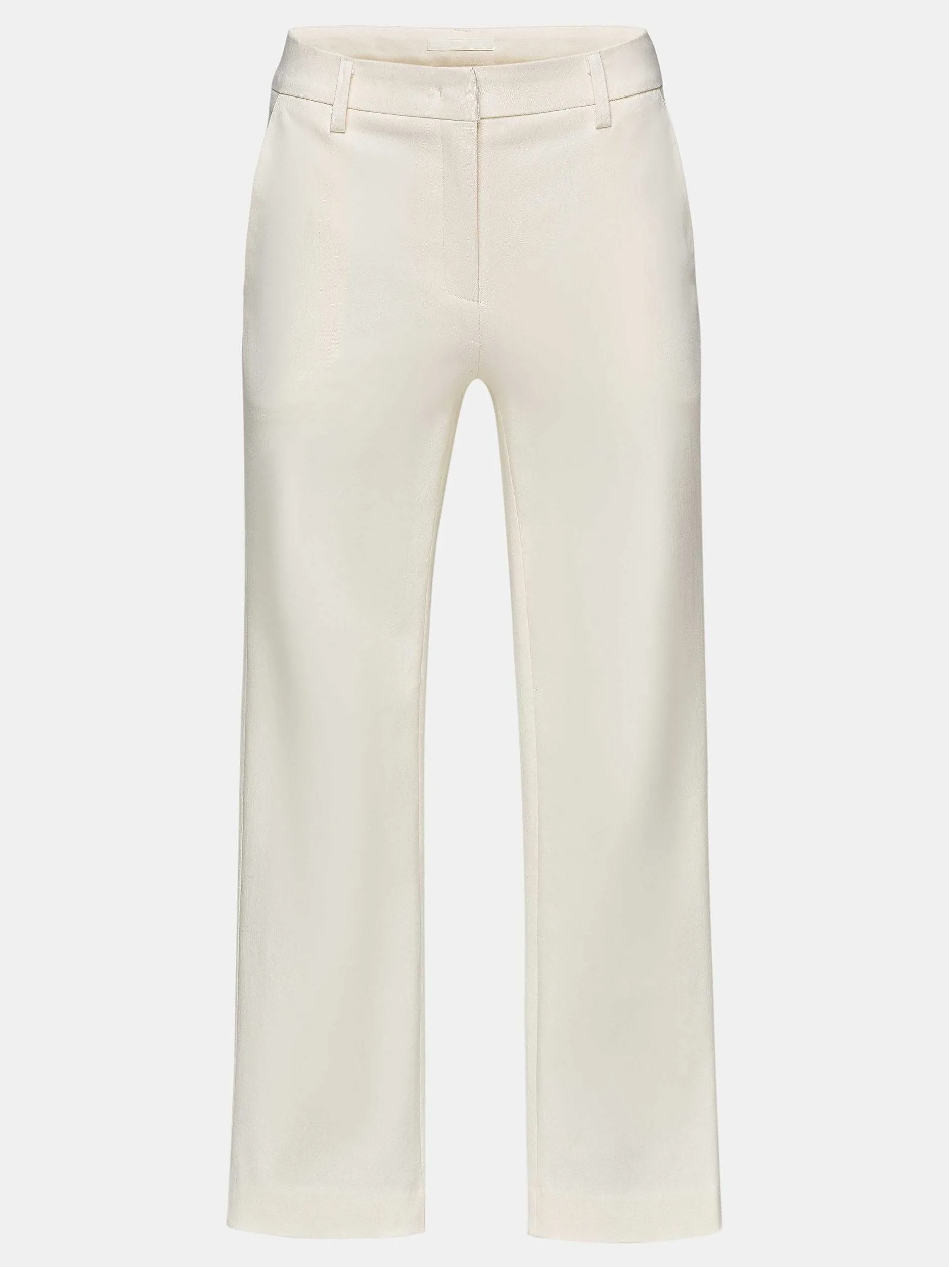 Clothing-Source Unknown Straight Crop Cigarette Trousers, Ivory