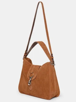 Clothing-Source Unknown Suede Hobo Bag, Copper