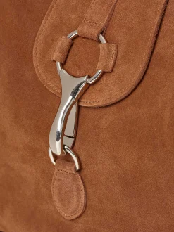 Clothing-Source Unknown Suede Hobo Bag, Copper