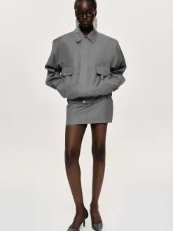 Accessories-Source Unknown Suit Bomber Jacket, Dove
