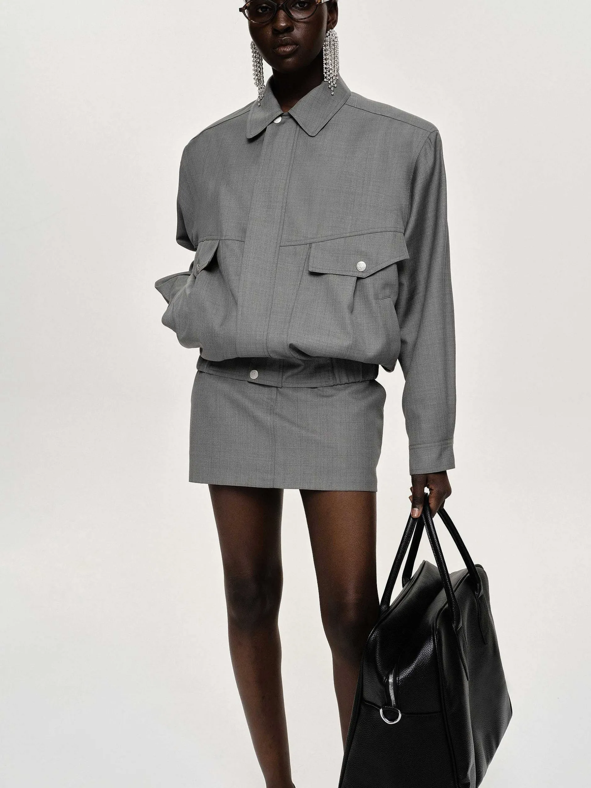 Accessories-Source Unknown Suit Bomber Jacket, Dove