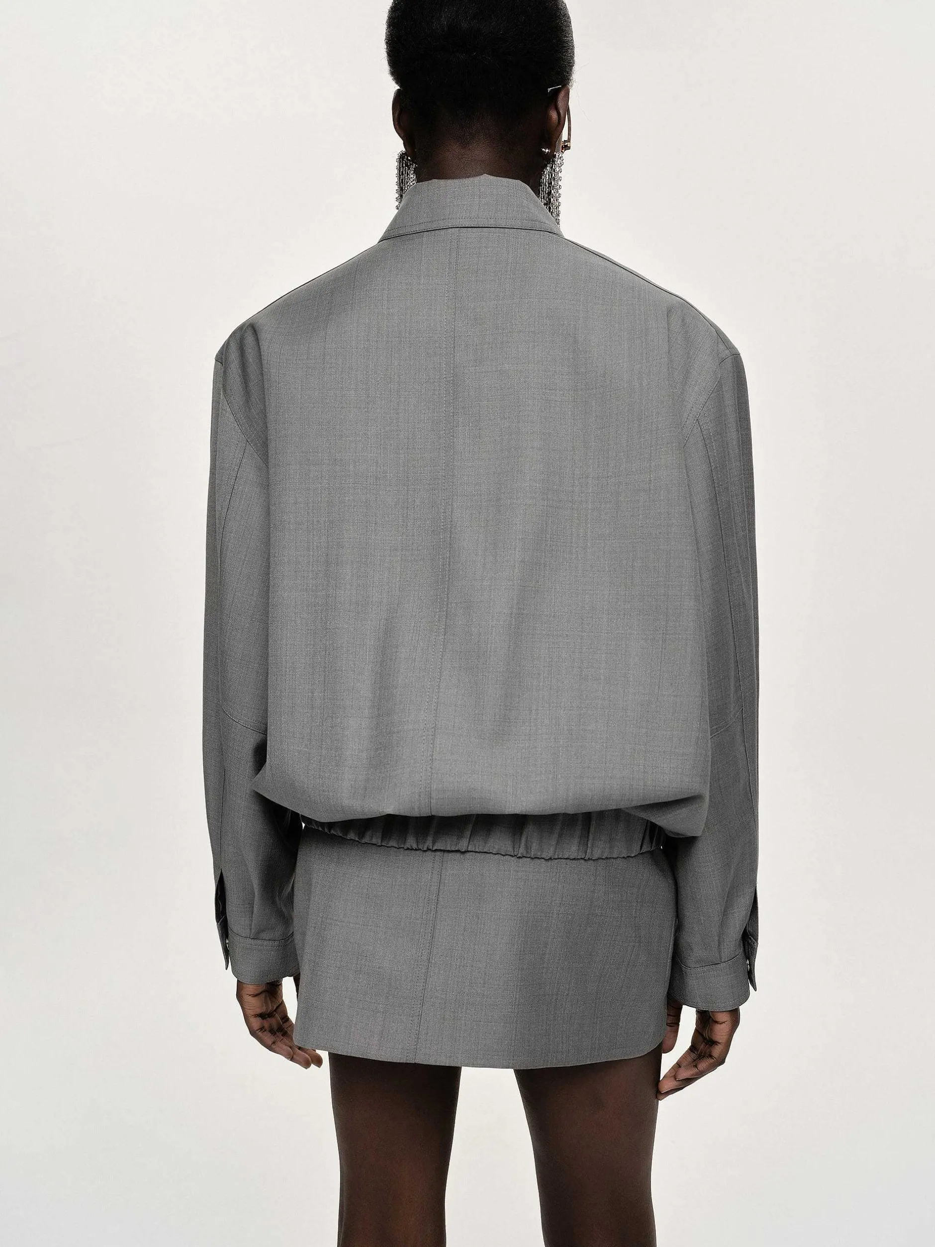 Accessories-Source Unknown Suit Bomber Jacket, Dove