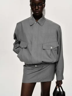 Accessories-Source Unknown Suit Bomber Jacket, Dove