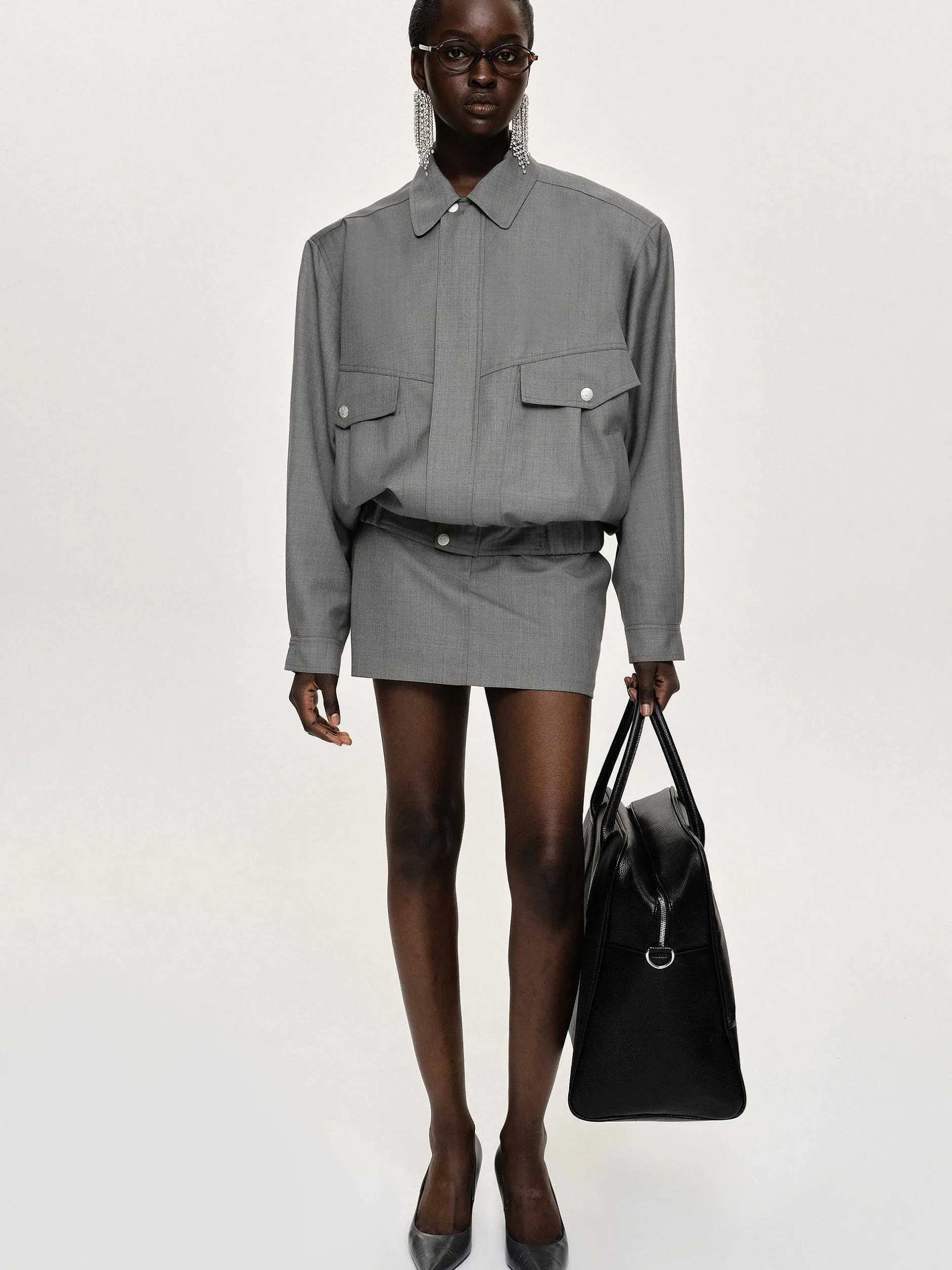 Accessories-Source Unknown Suit Bomber Jacket, Dove
