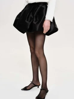 Clothing-Source Unknown Suki Bubble Hem Miniskirt, Black