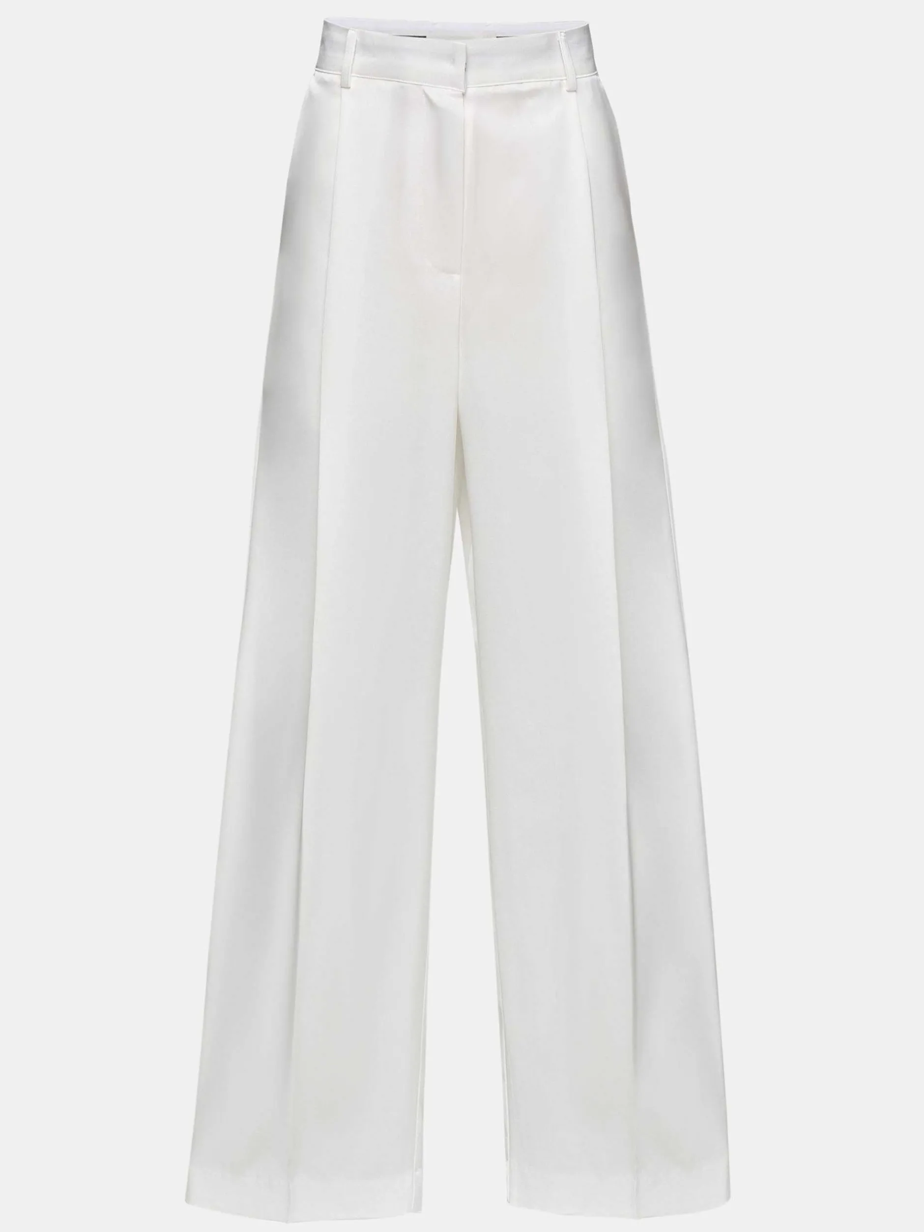 Bottoms-Source Unknown Taiamo Fluid Satin Trousers, White