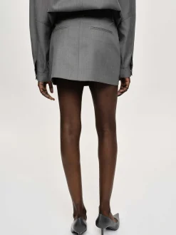 Clothing-Source Unknown Tailored Miniskirt, Dove