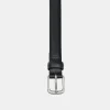 Accessories-Source Unknown Thin Leather Belt, Black