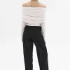 Accessories-Source Unknown Tova Off Shoulder Knit, Cream