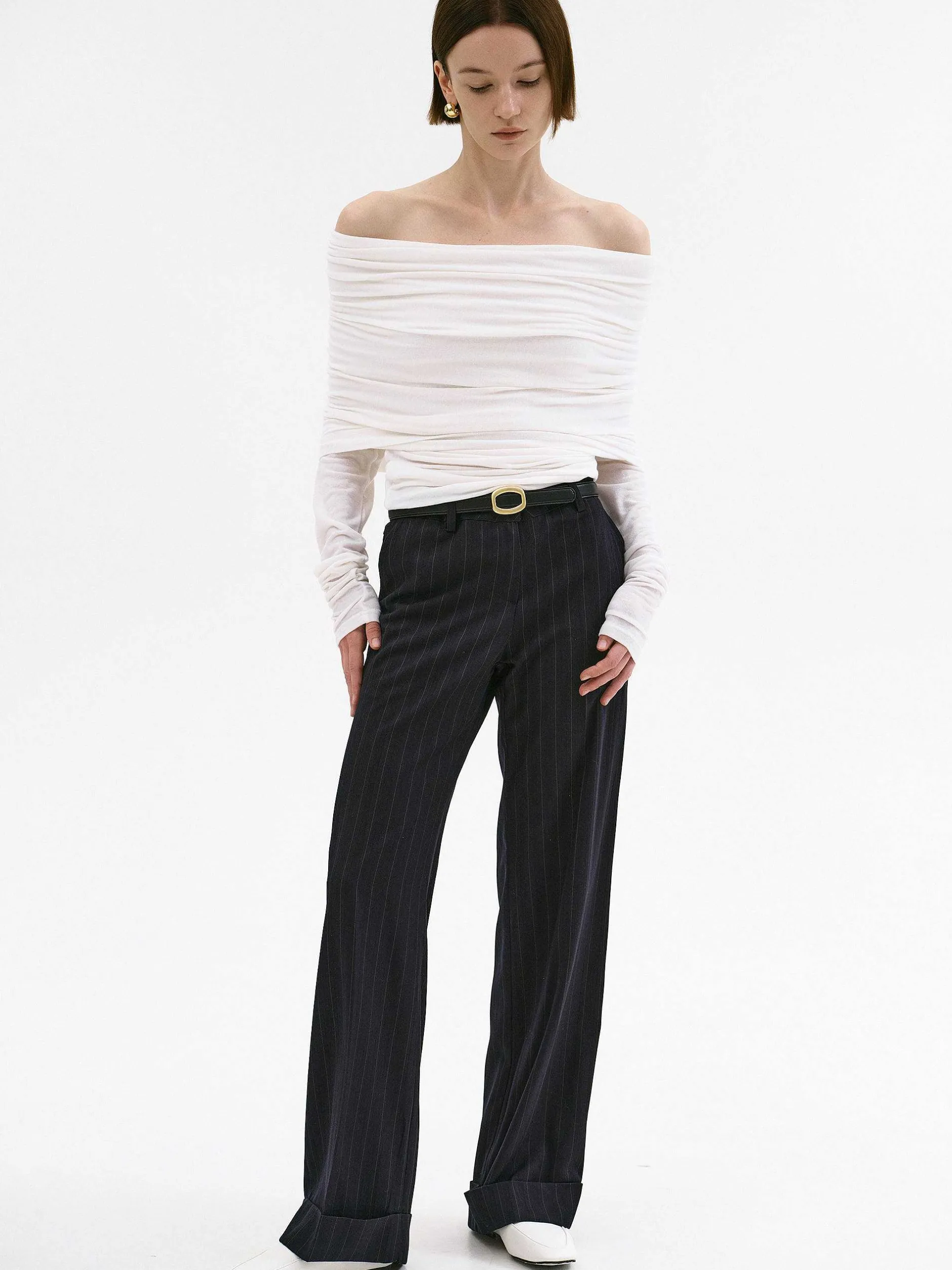 Accessories-Source Unknown Tova Off Shoulder Knit, Cream