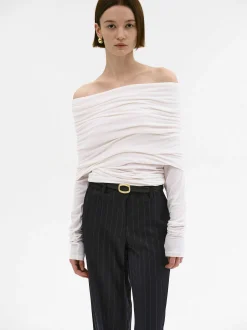 Accessories-Source Unknown Tova Off Shoulder Knit, Cream