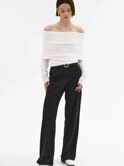 Accessories-Source Unknown Tova Off Shoulder Knit, Cream