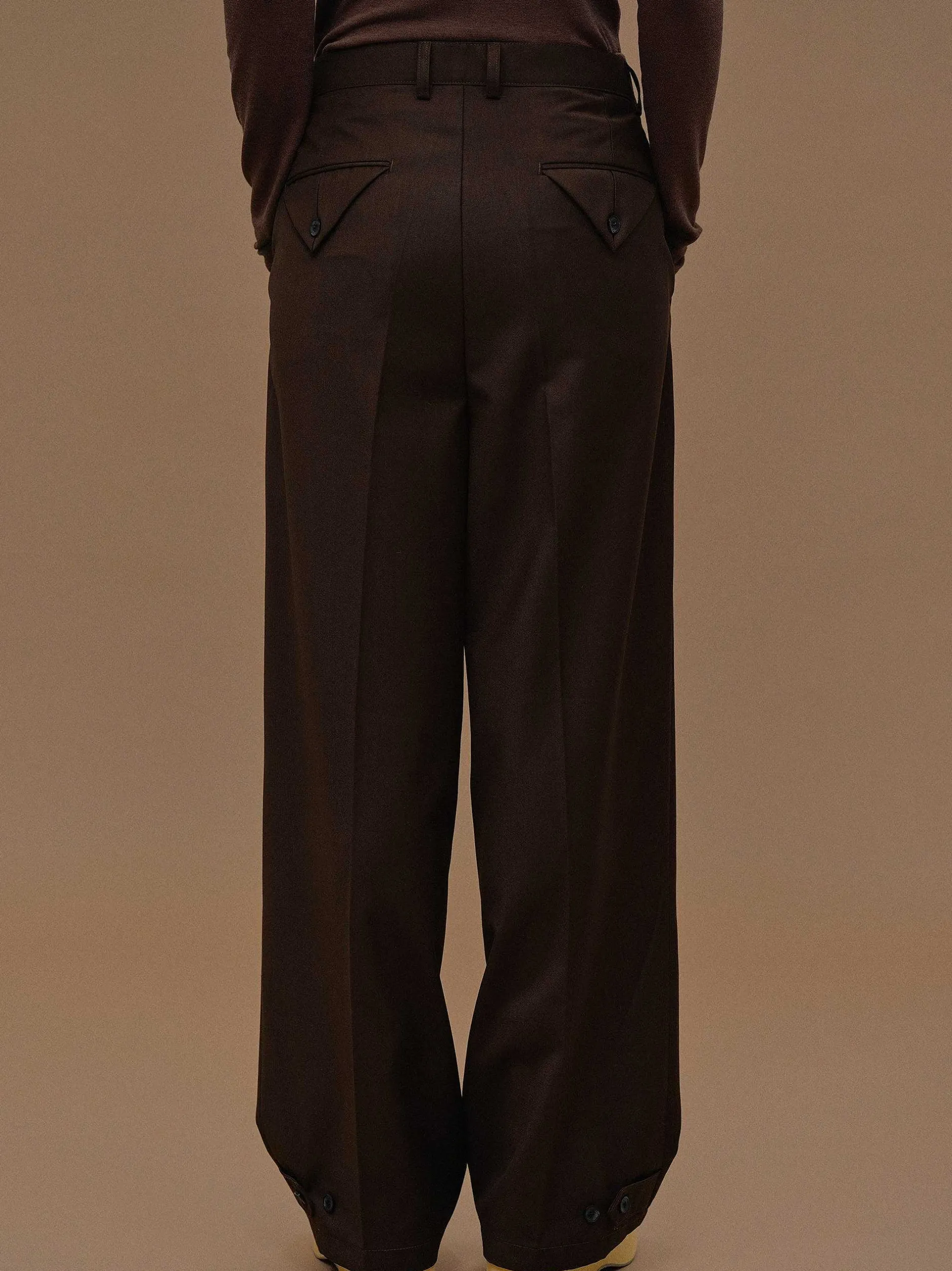 Clothing-Source Unknown Triangle Pocket Relaxed Trousers, Fondant