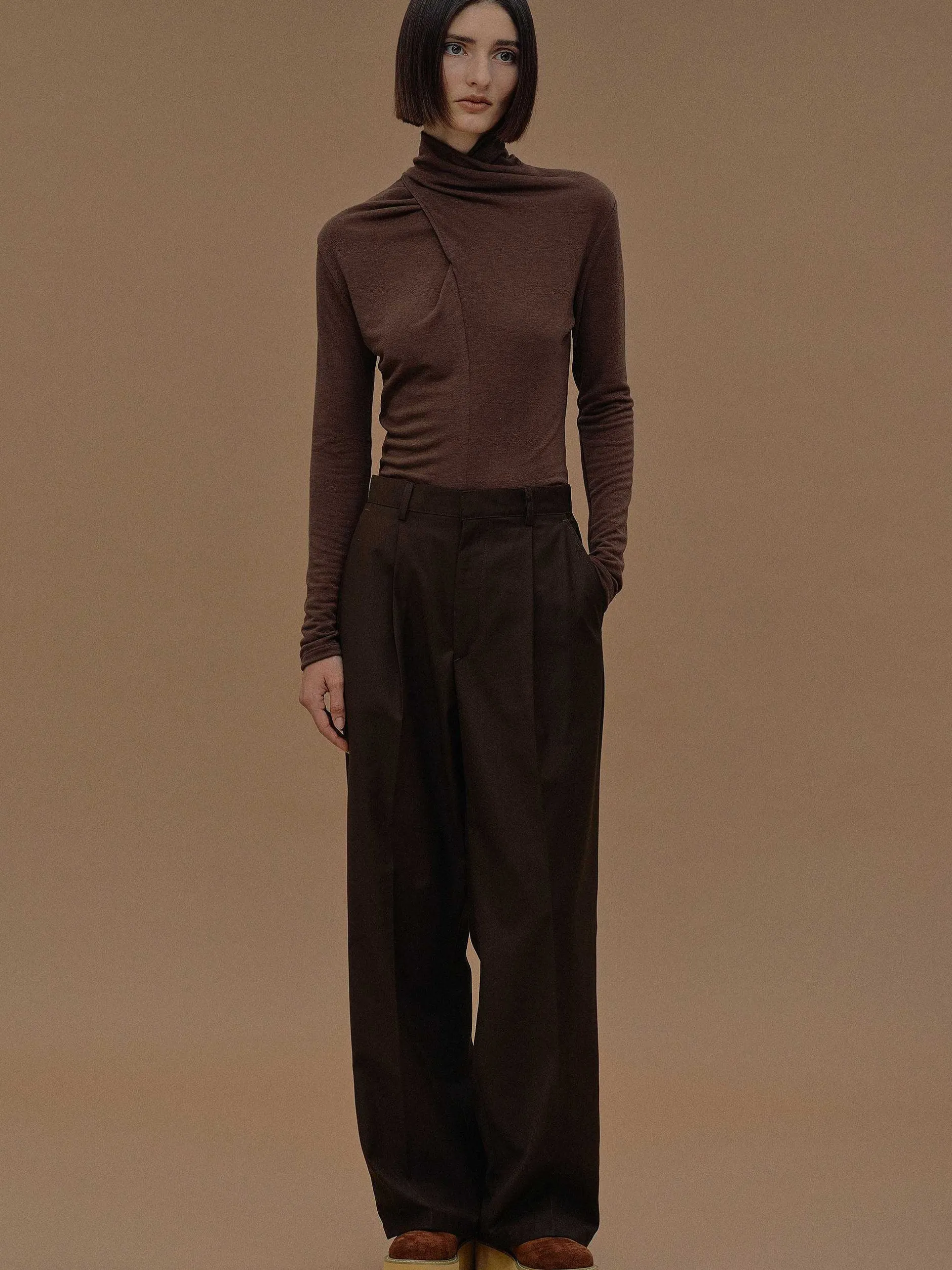 Bottoms-Source Unknown Triangle Pocket Relaxed Trousers, Fondant