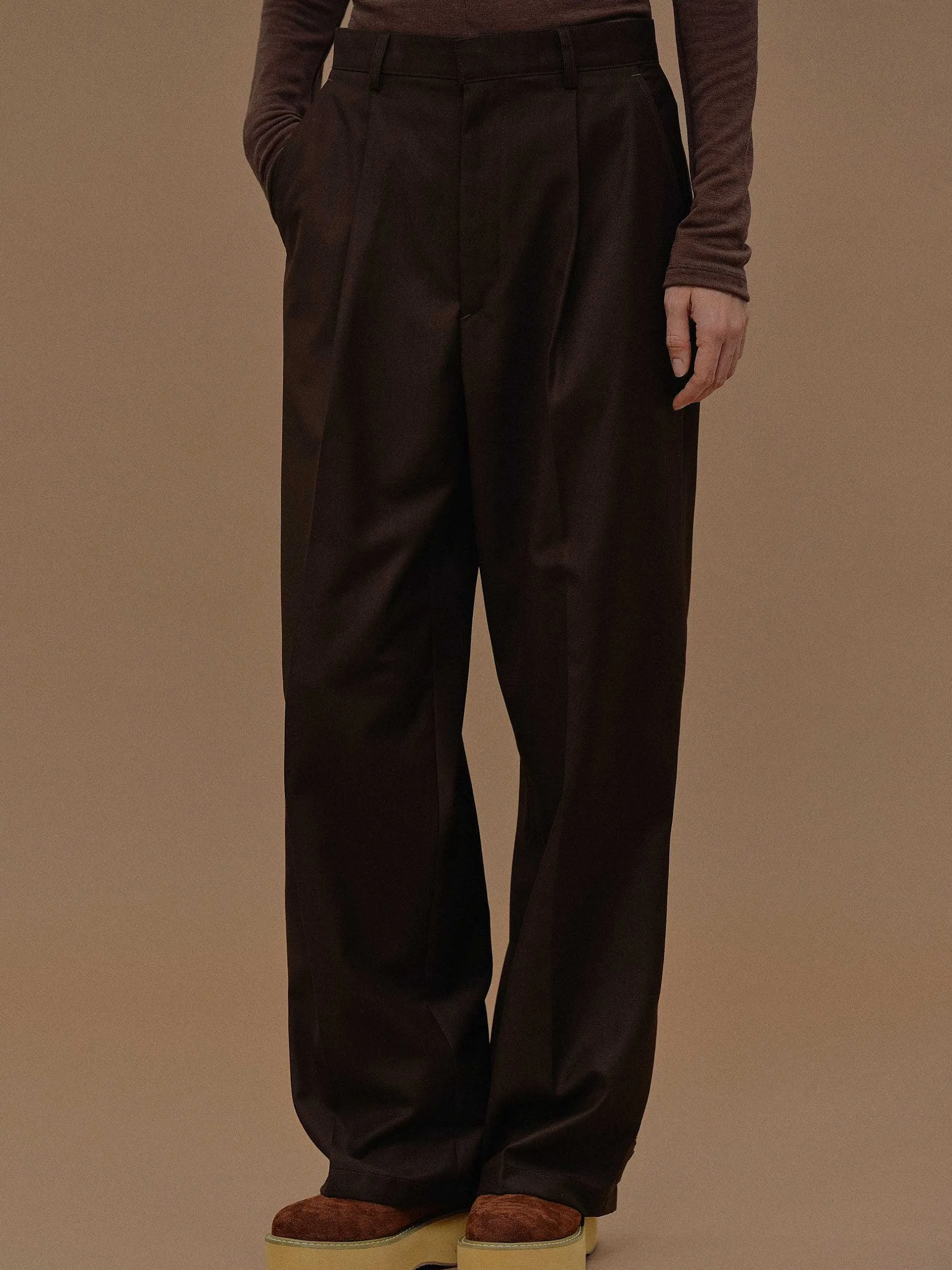 Bottoms-Source Unknown Triangle Pocket Relaxed Trousers, Fondant
