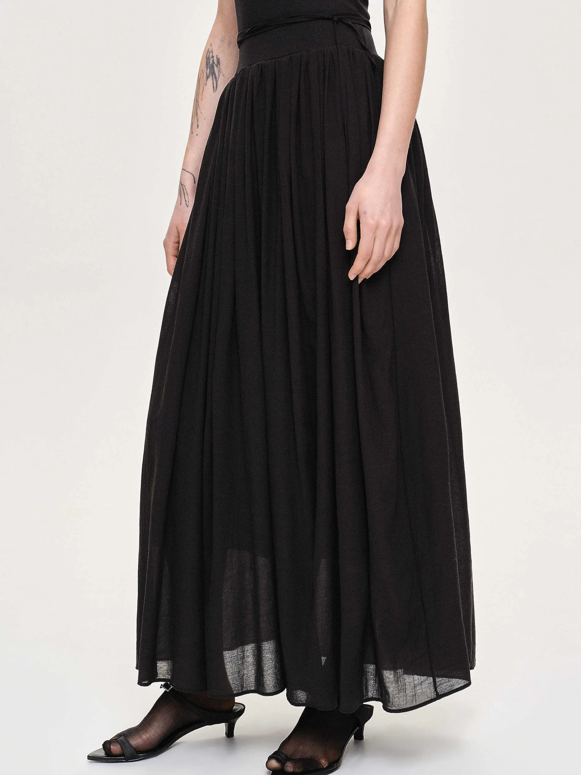 Accessories-Source Unknown Tulle Slip Dress, Black