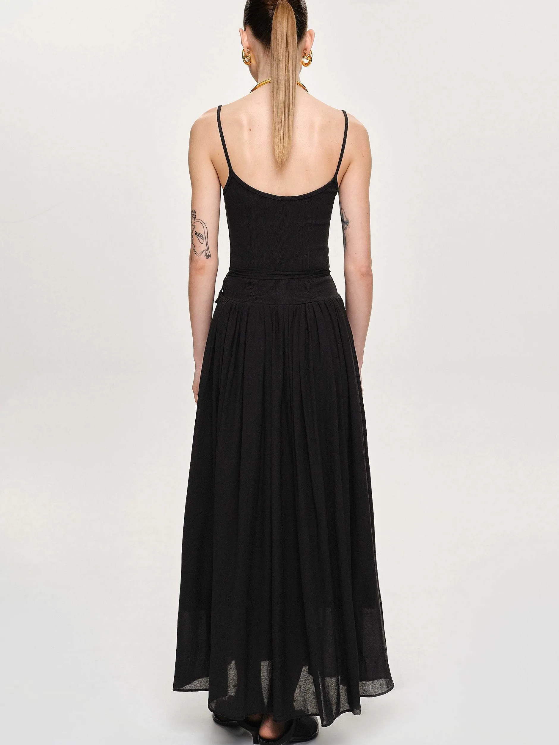 Accessories-Source Unknown Tulle Slip Dress, Black