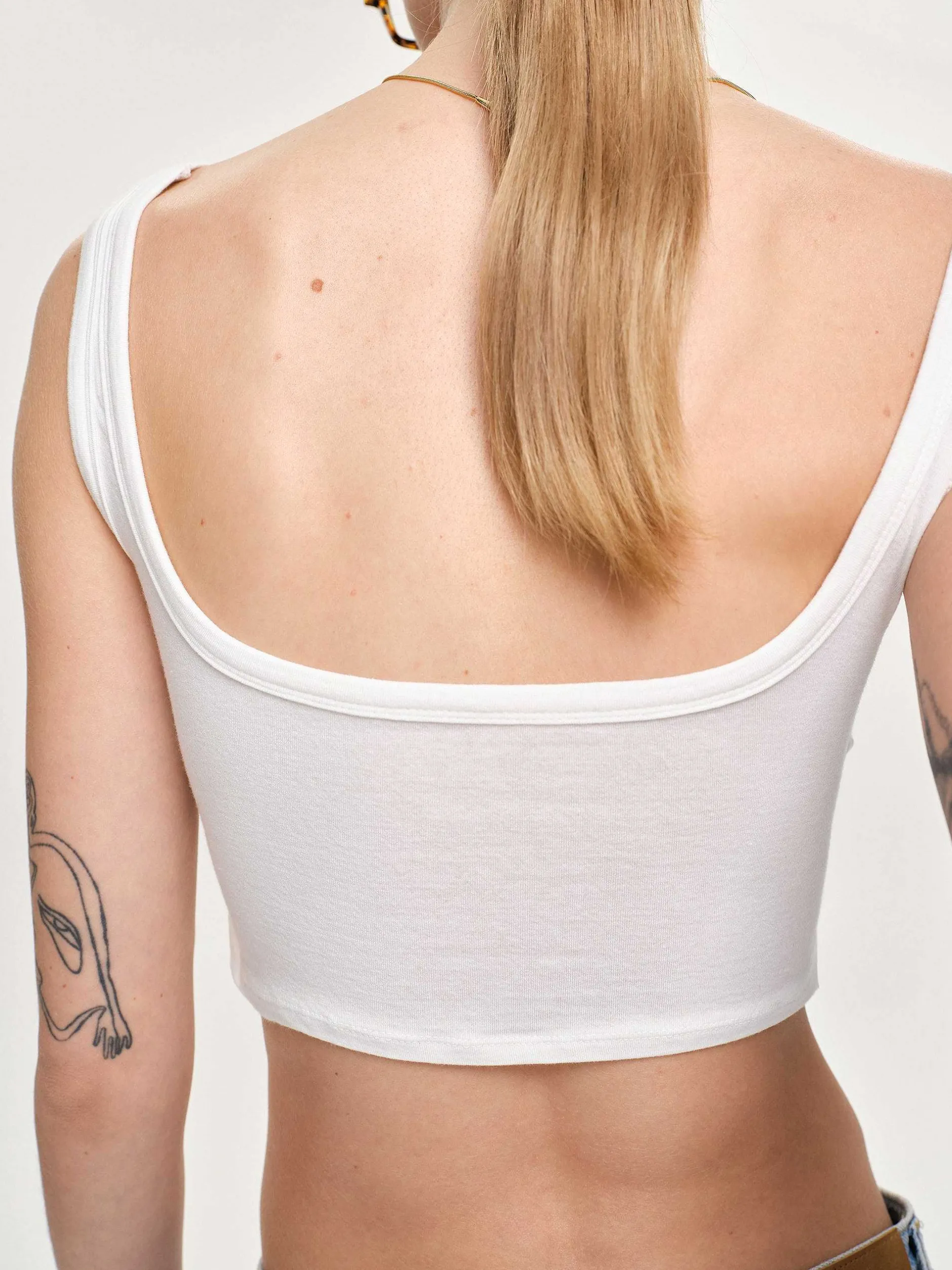 Tops-Source Unknown Twist Tank Top, White
