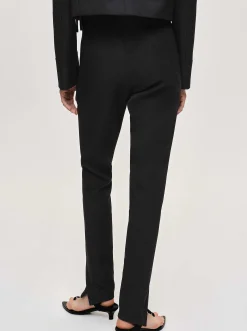 Bottoms-Source Unknown Tyia Bias-Cut Slim Trousers, Black