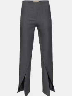 Bottoms-Source Unknown Tyia Bias-Cut Slim Trousers, Dark Charcoal