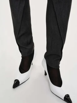 Bottoms-Source Unknown Tyia Bias-Cut Slim Trousers, Dark Charcoal