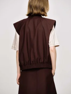 Accessories-Source Unknown Versatile Zip Vest, Black Cherry