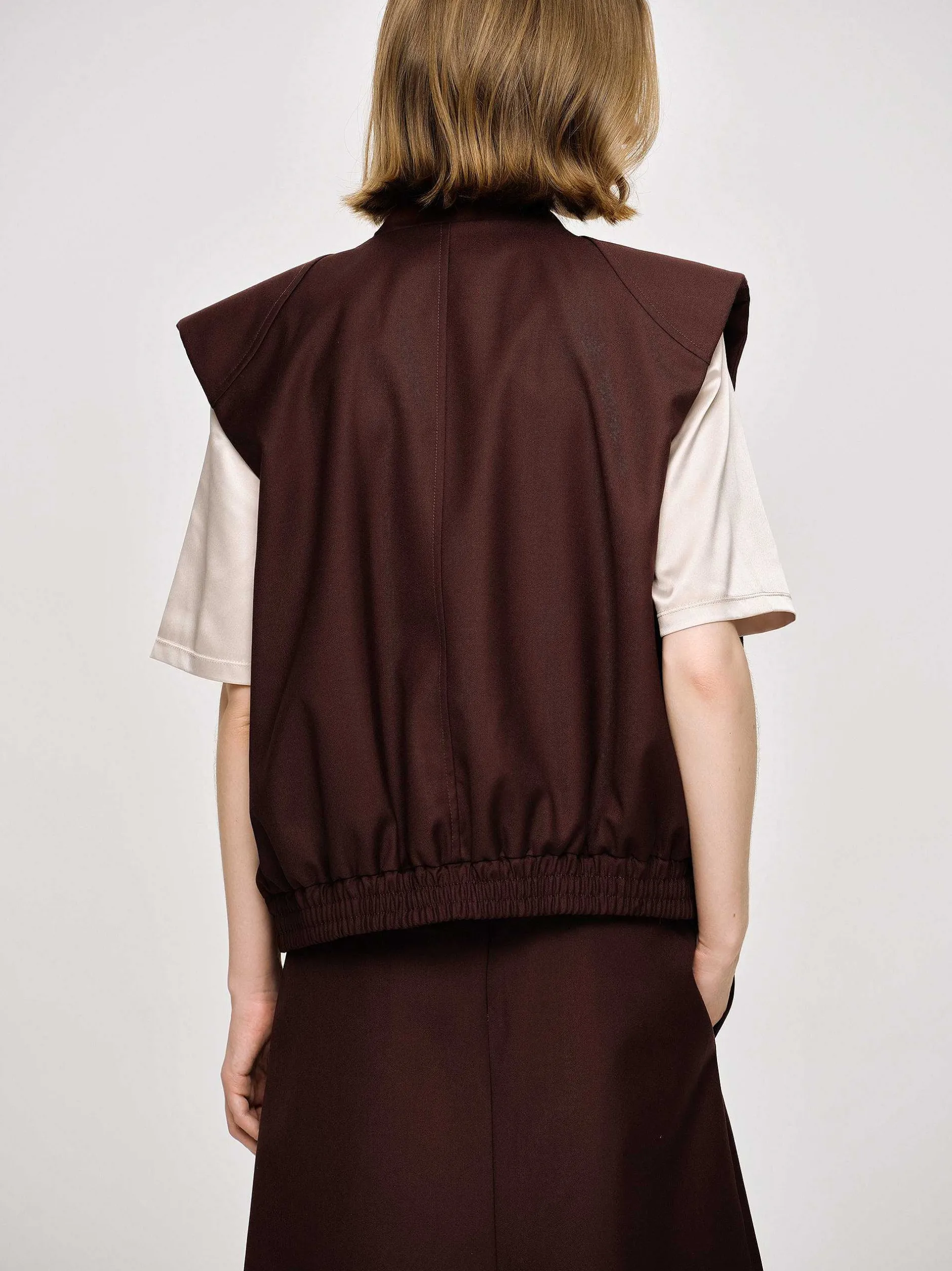 Accessories-Source Unknown Versatile Zip Vest, Black Cherry