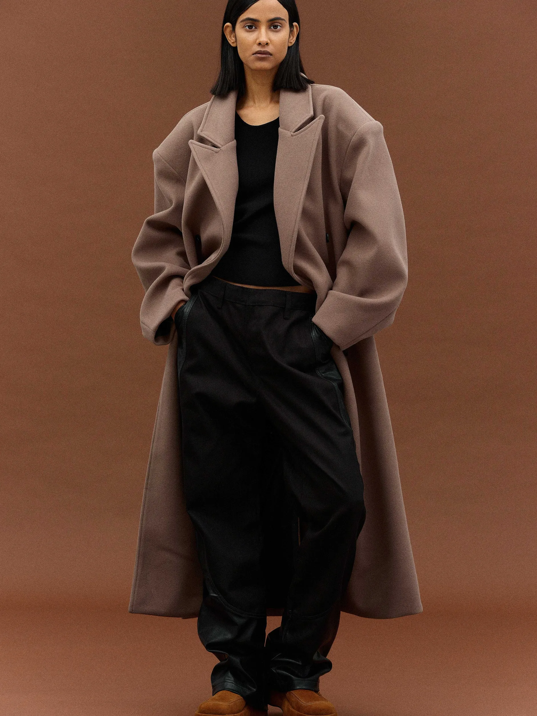 Clothing-Source Unknown Wallis Oversized Grandpa Coat, Latte