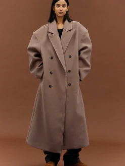 Clothing-Source Unknown Wallis Oversized Grandpa Coat, Latte