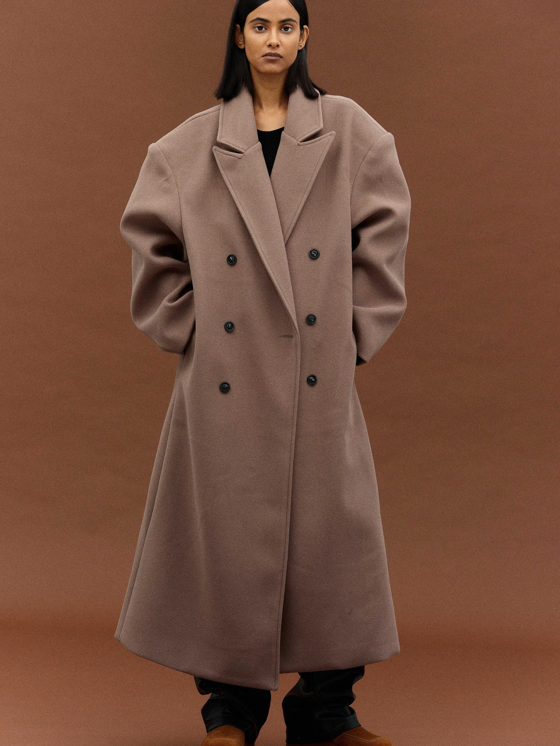 Clothing-Source Unknown Wallis Oversized Grandpa Coat, Latte