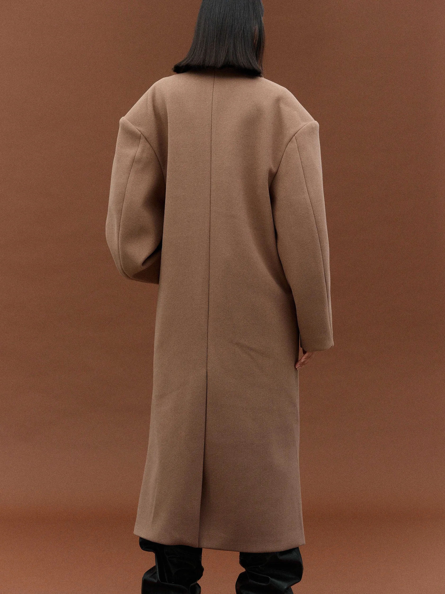 Outerwear-Source Unknown Wallis Oversized Grandpa Coat, Latte