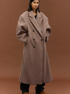 Outerwear-Source Unknown Wallis Oversized Grandpa Coat, Latte