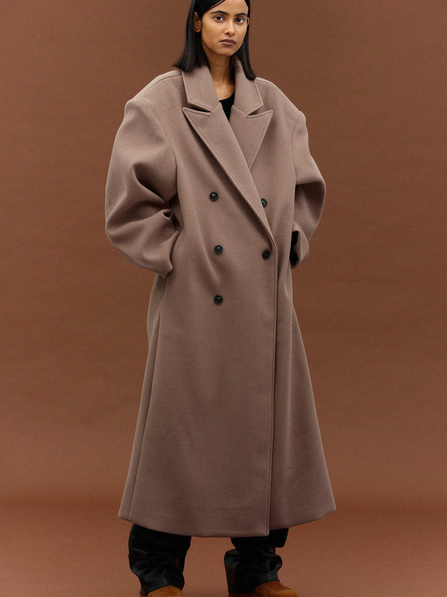Outerwear-Source Unknown Wallis Oversized Grandpa Coat, Latte