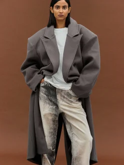 Clothing-Source Unknown Wallis Oversized Grandpa Coat, Grey