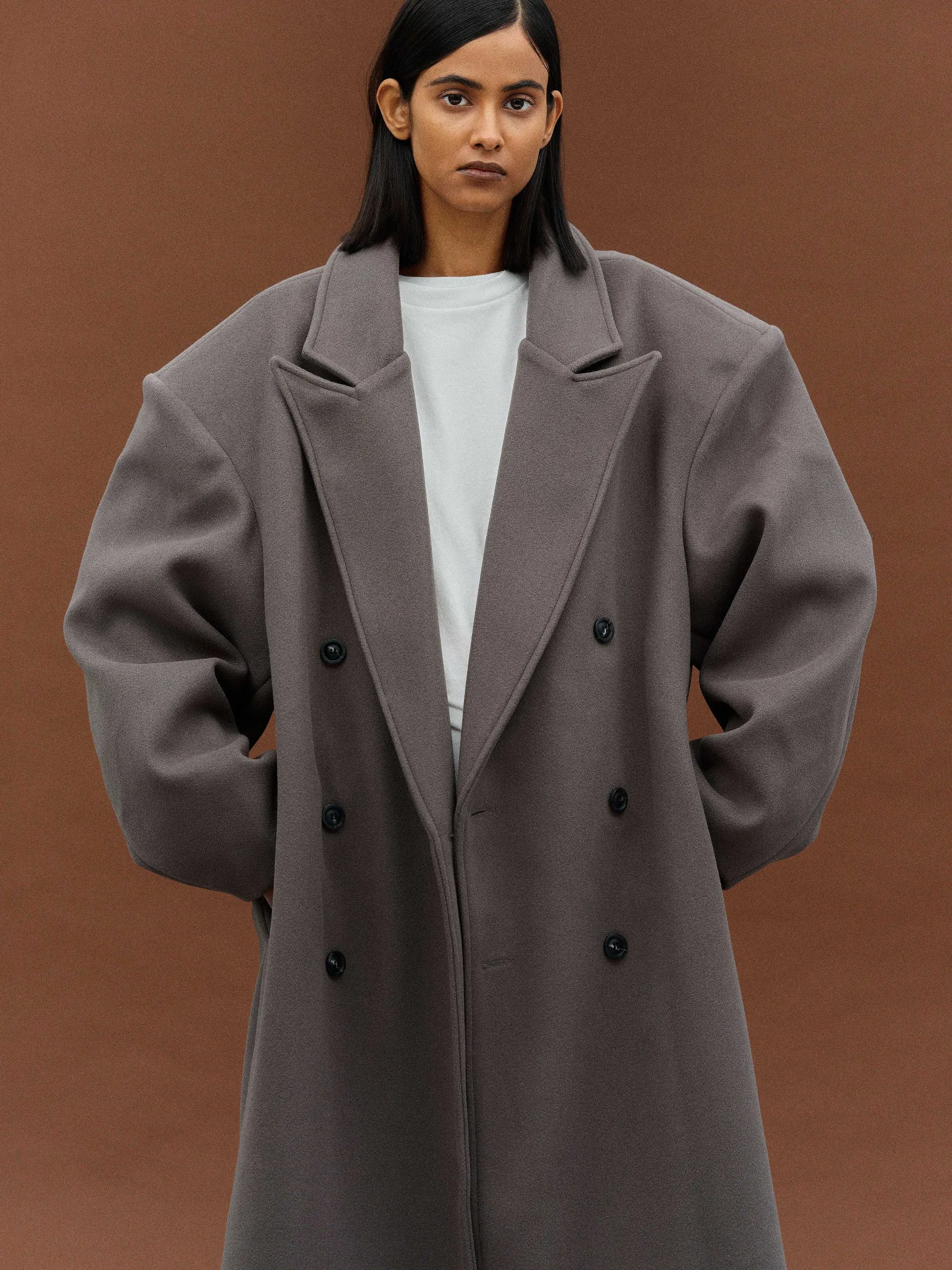 Outerwear-Source Unknown Wallis Oversized Grandpa Coat, Grey