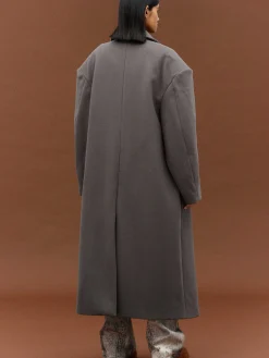 Outerwear-Source Unknown Wallis Oversized Grandpa Coat, Grey
