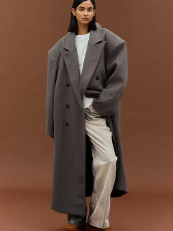 Outerwear-Source Unknown Wallis Oversized Grandpa Coat, Grey