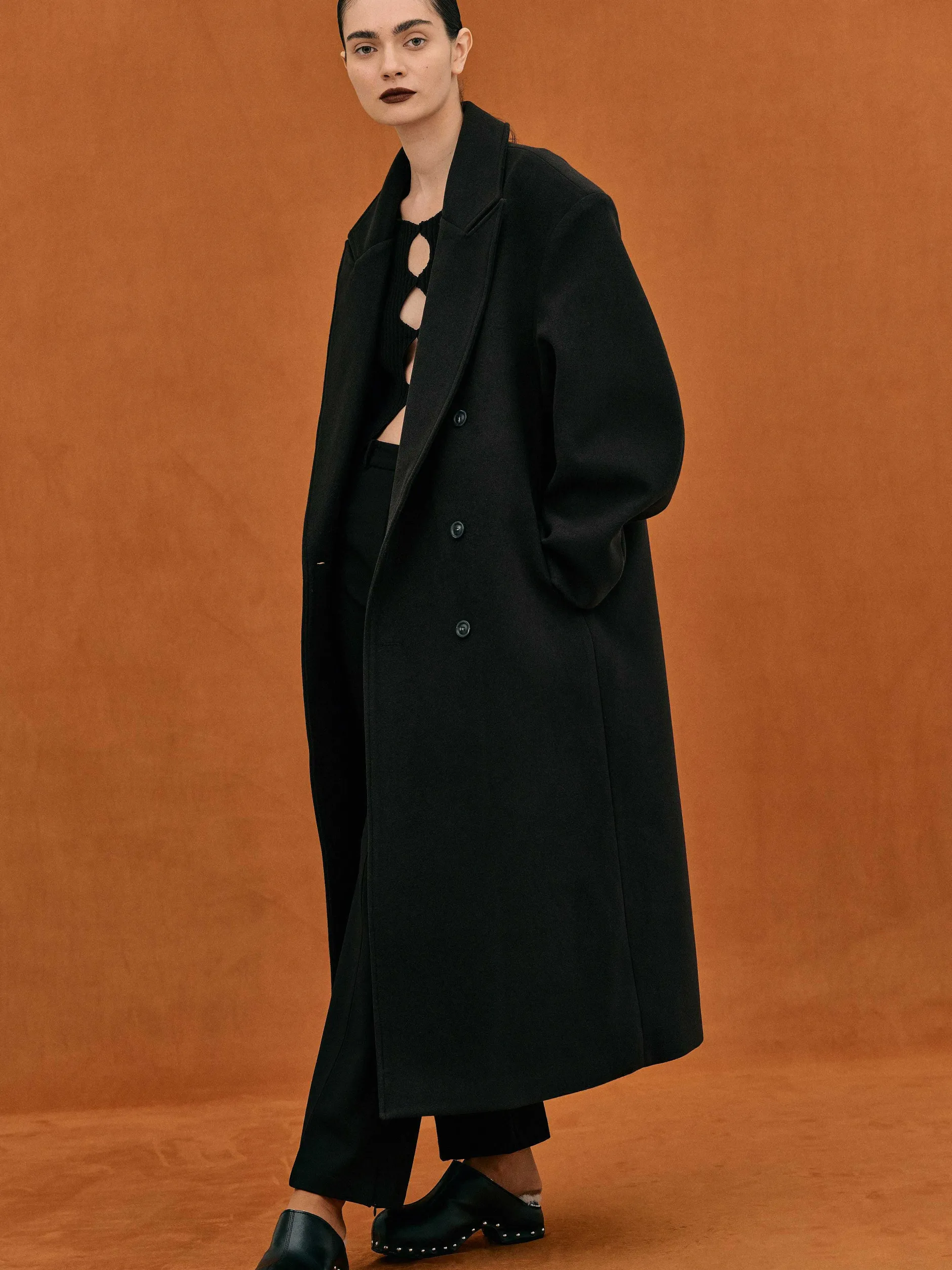 Outerwear-Source Unknown Wallis Oversized Grandpa Coat, Black