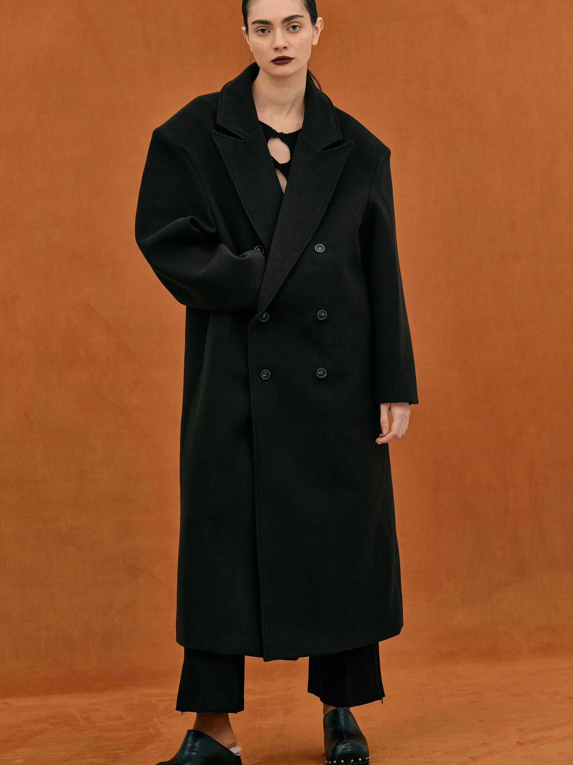 Outerwear-Source Unknown Wallis Oversized Grandpa Coat, Black
