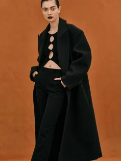 Outerwear-Source Unknown Wallis Oversized Grandpa Coat, Black